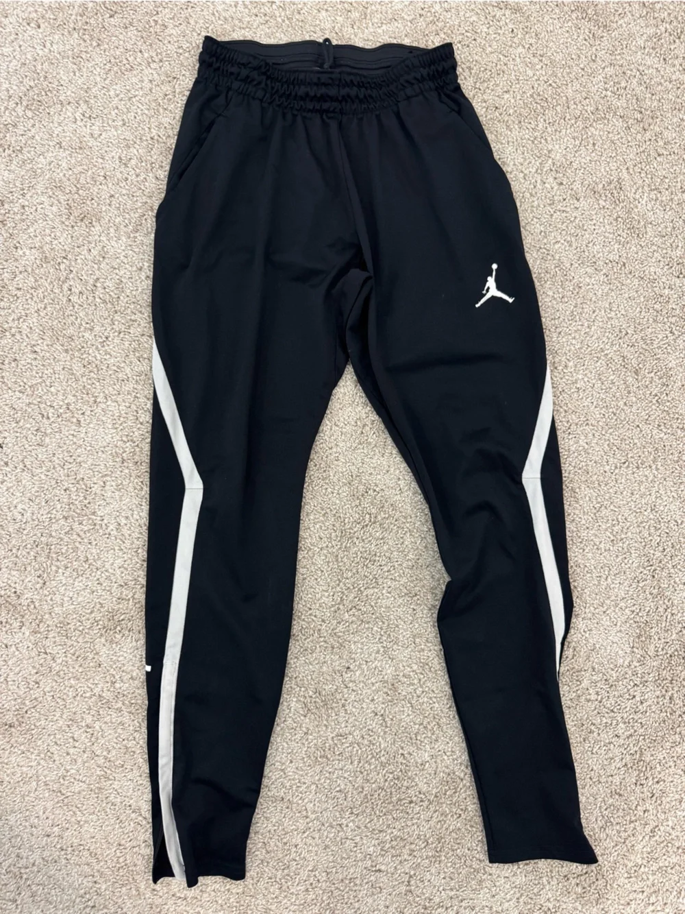 Jordan Black Joggers with White Side Panels